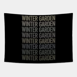 Gray Text Art Winter Garden Tapestry