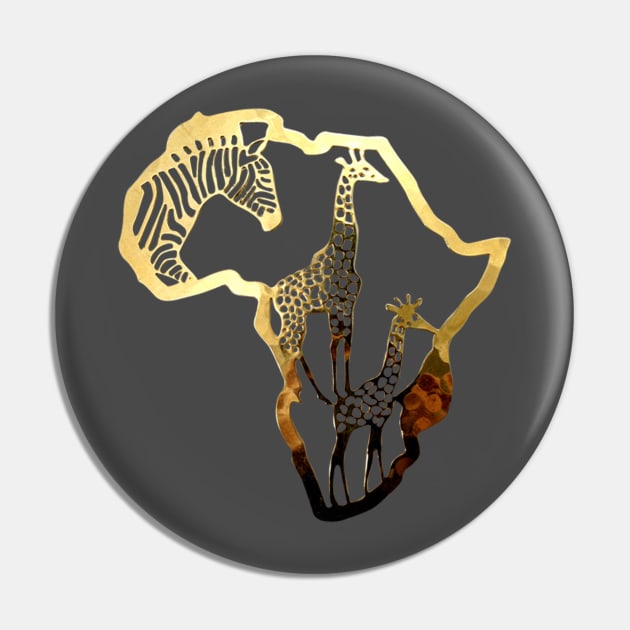 Africa gold Pin by NerdsbyLeo