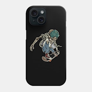 skull skeleton skateboard - Skate or Die Phone Case