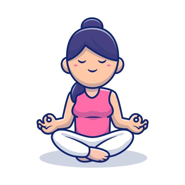 Cute Woman Meditating Yoga by Catalyst Labs