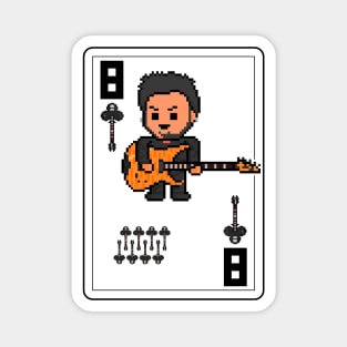 Pixelrockstars Eight of Clubs Playing Card Magnet