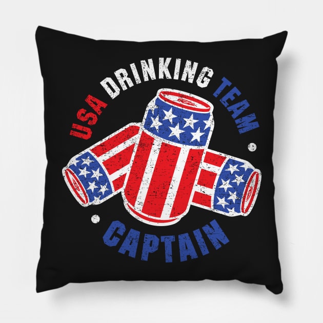 USA Drinking Team Captain Pillow by artbitz