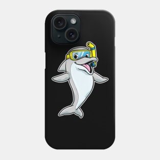 Dolphin at Swimming with Snorkel Phone Case