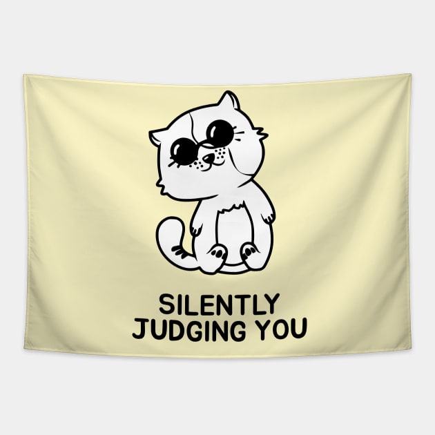 Silently judging cat Tapestry by Purrfect Shop