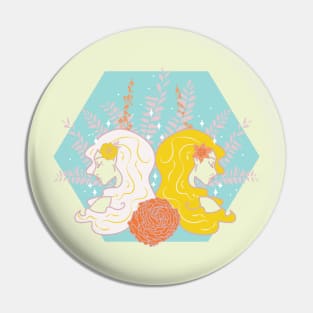 Gemini Twins (Blue) Pin