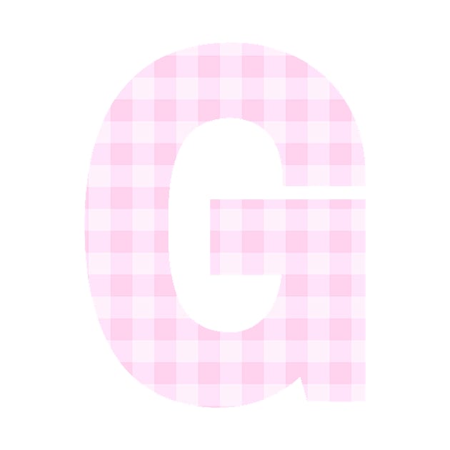 Pink Letter G in Plaid Pattern Background. by BloomingDiaries