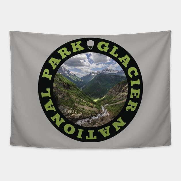 Glacier National Park circle Tapestry by nylebuss