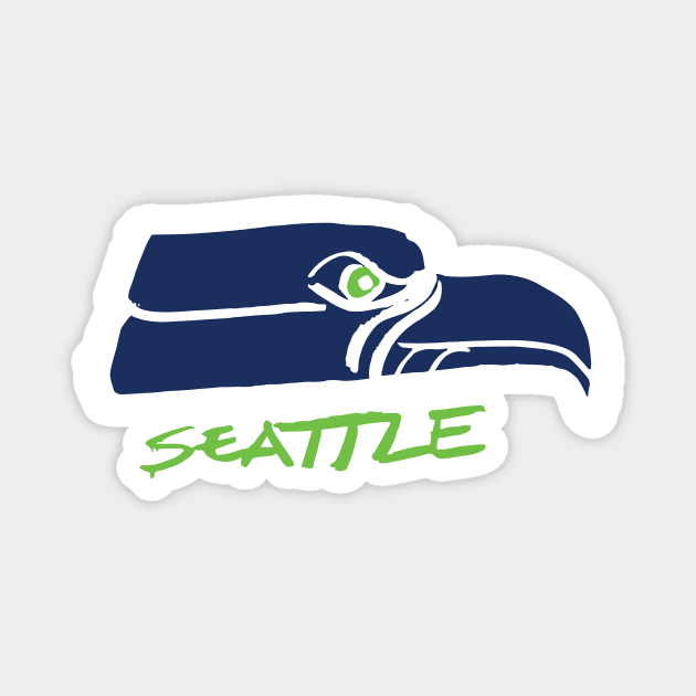 Seattle Seahaaaawks 09 Magnet by Very Simple Graph