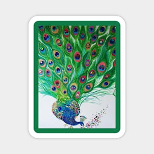 Peacock painting Magnet