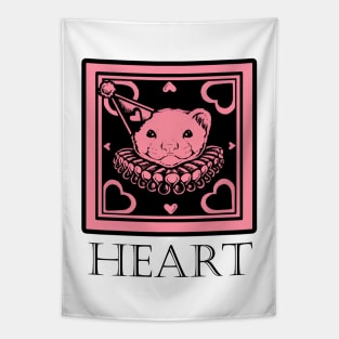 Love Ferret In Pink - Heart Quote - Black Outlined Version Tapestry