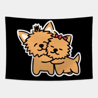 Yorkshire Terrier Hug Dog Lover Yorkie Tapestry