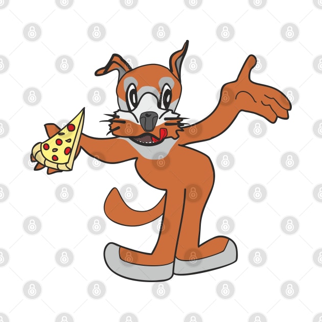 Funny dog with a slice of pizza by Alekvik