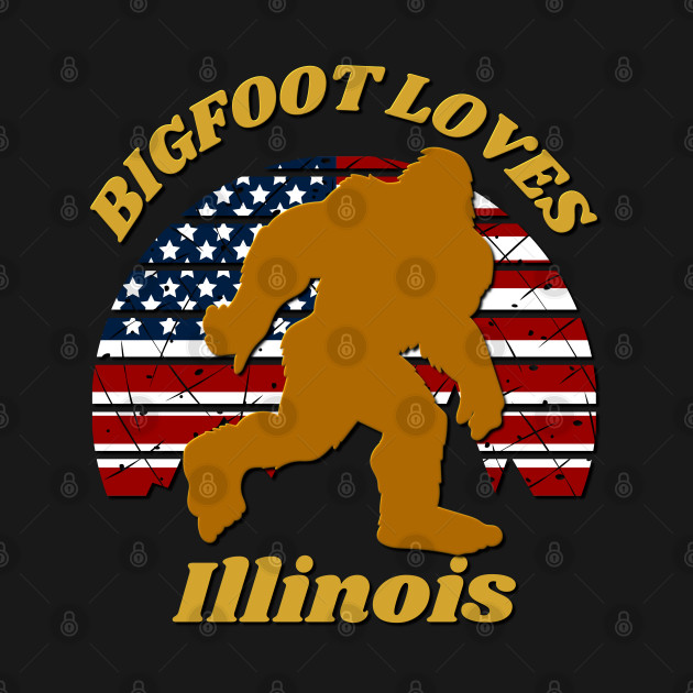 Bigfoot loves America and Illinois too by Scovel Design Shop