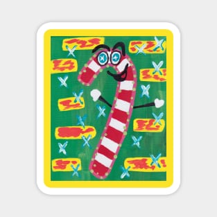 Cheery Candy Cane Magnet