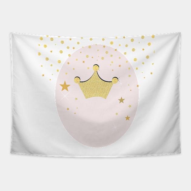 Crown and shining stars Tapestry by GULSENGUNEL