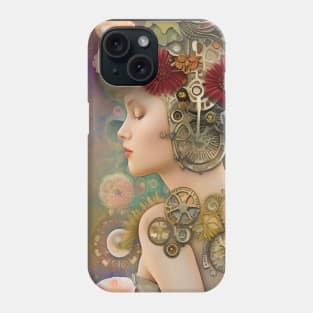 Beautiful Steampunk Girl - Victorian Flowers Roses - SP998 - Be Different - Gears and Cogs Phone Case