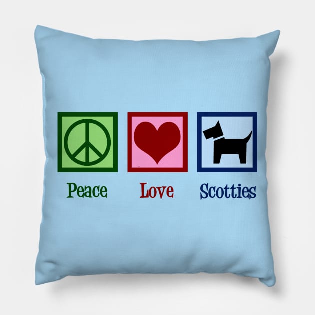 Peace Love Scottish Terrier Pillow by epiclovedesigns