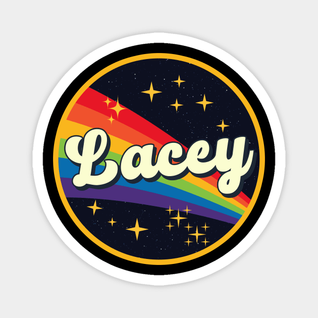 Lacey // Rainbow In Space Vintage Style Magnet by LMW Art
