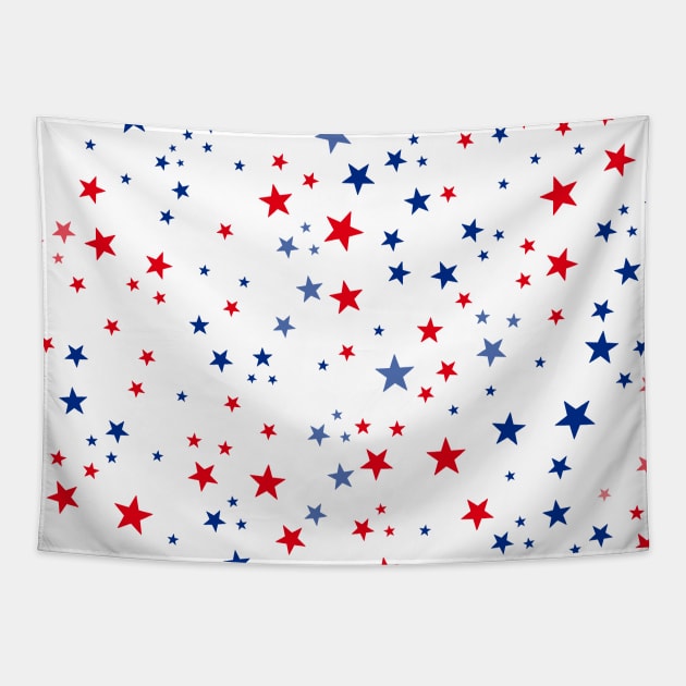 Red and blue stars USA flag design pattern Tapestry by GULSENGUNEL