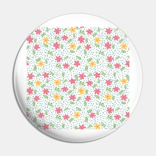 Flowers Pink and Yellow Pin