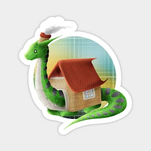 Kawaii Snail Dragon - With Background Magnet