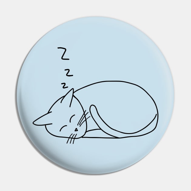 Cute Hand drawn sleeping kitty cat Pin by MidnightSky07