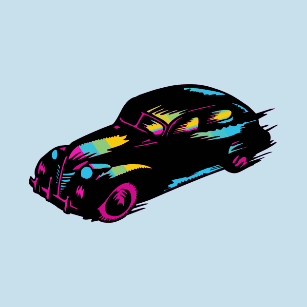 Pansexual Pride Vintage Car Design by VernenInk