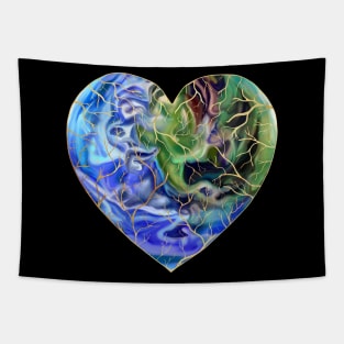 Caring Kintsugi Earth Heart Tapestry