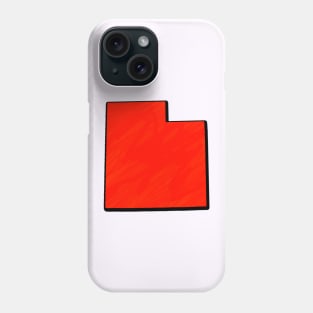 Bright Red Utah Outline Phone Case