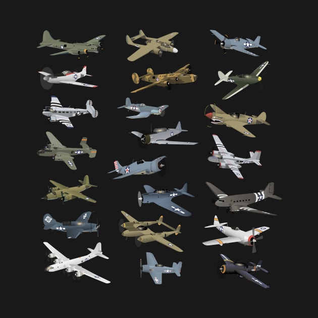 Various American WW2 Airplanes by NorseTech