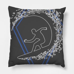 Surfer in the wave Pillow
