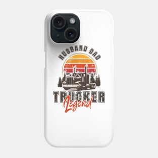 Vintage sunset long haul truck, Husband Dad Trucker Legend Phone Case