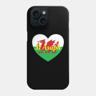 St Asaph Wales UK Wales Flag Heart Phone Case