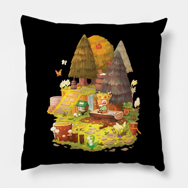 cottagecore house Pillow by Hiep Nghia