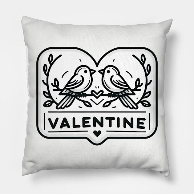 couple bird in love valentine Pillow by Dracoola