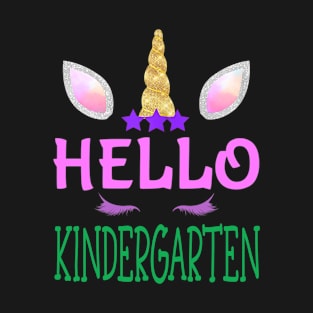 1st Day Of Kindergarten Unicorn Hello Kindergarten Girls T-Shirt