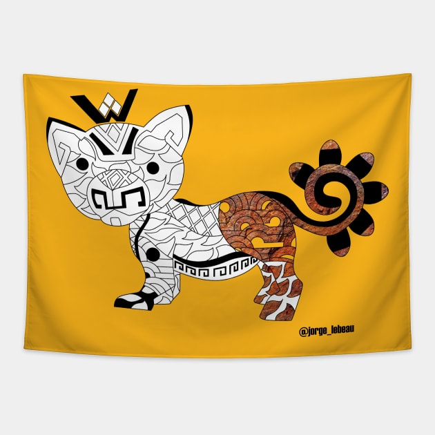 brownie cougar ecopop Tapestry by jorge_lebeau