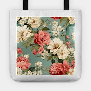 Shabby Chic Flowers Pattern 9 Tote