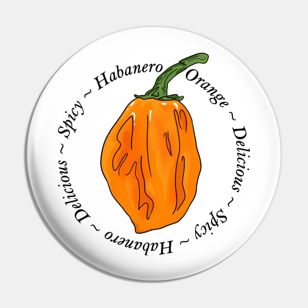 Habanero Orange Chili Pepper Pin by MojoCoffeeTime