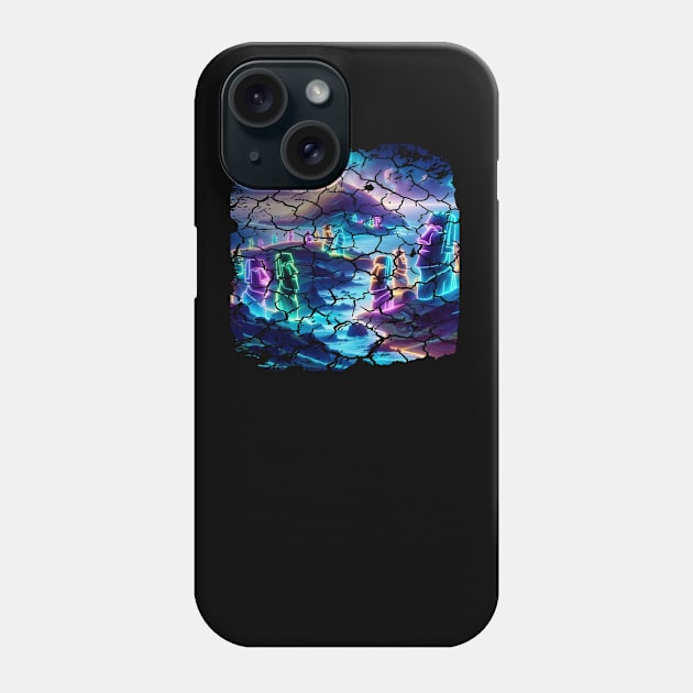 Rapa Nui National Park Easter Island Chile Neon Phone Case by Sambastyles