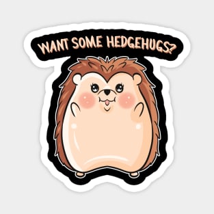 Want Some Hedgehugs - Hedgehog Hugging Magnet