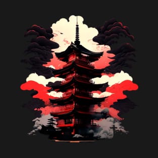 japanese pagoda apocalypse background T-Shirt