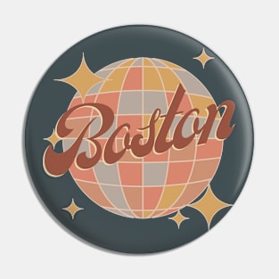 Boston Massachusetts Retro Vintage Design Pin