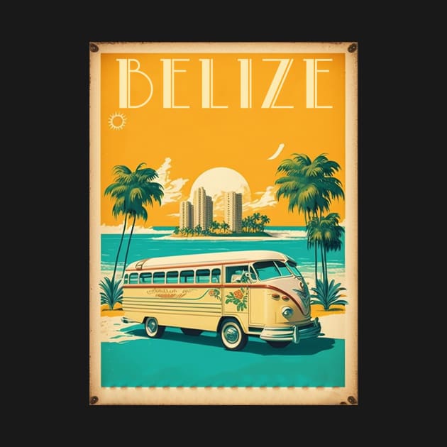 Belize Vintage Travel Art Poster by OldTravelArt