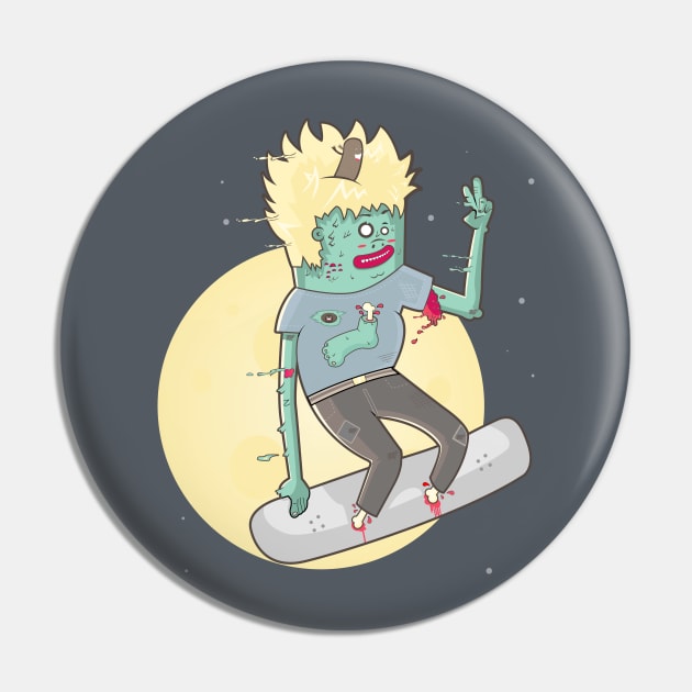 Zombie Skater Pin by tokebi