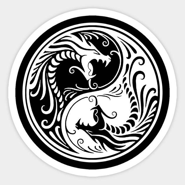 Dragon ying-yang - Ying Yang - Sticker | TeePublic