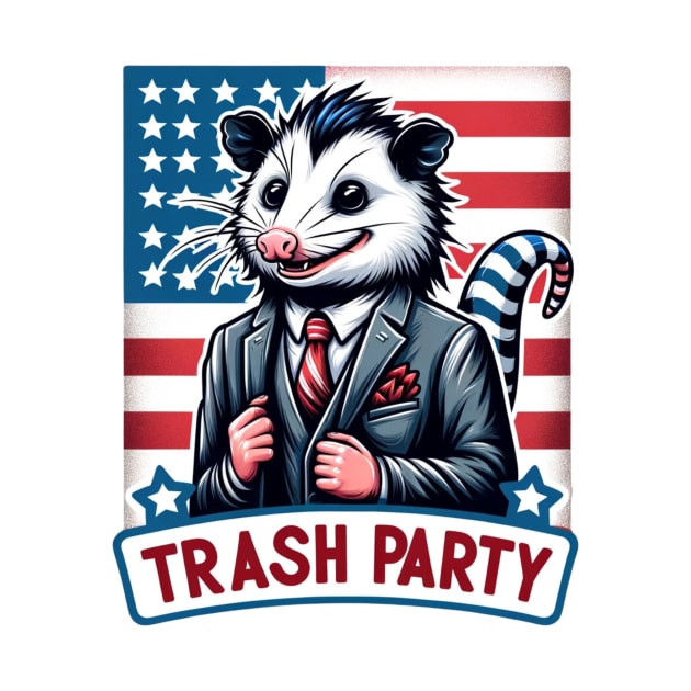 Opossum Meme, Trash Party, Possum Politics USA Flag by ThatVibe