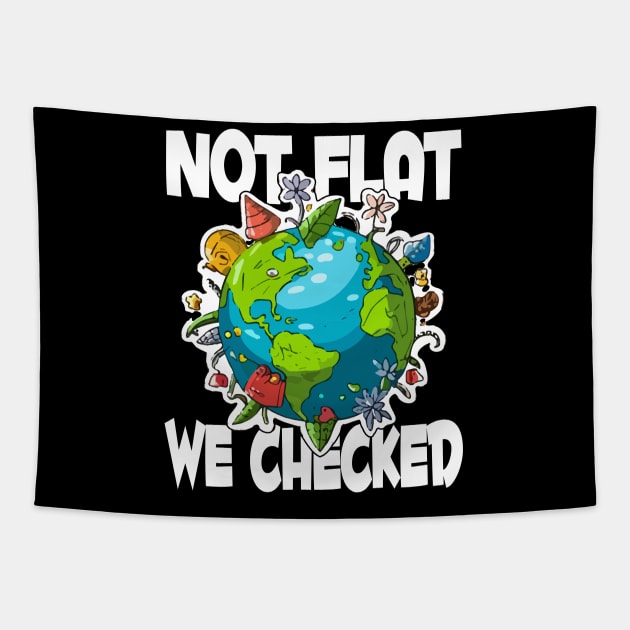 Not Flat We Checked Tapestry by Tezatoons