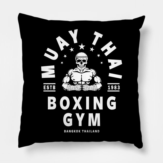 MUAY THAI TSHIRT, THAI BOXING T SHIRT, MMA SHIRT Pillow by Tshirt Samurai