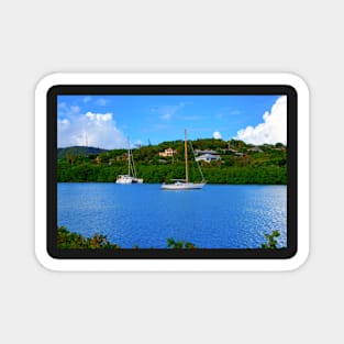 Sailing boats on a tropical island Magnet